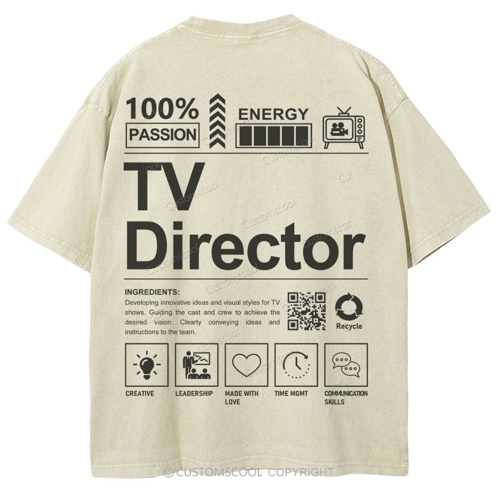TV Director Unisex Fit Washed T-Shirt