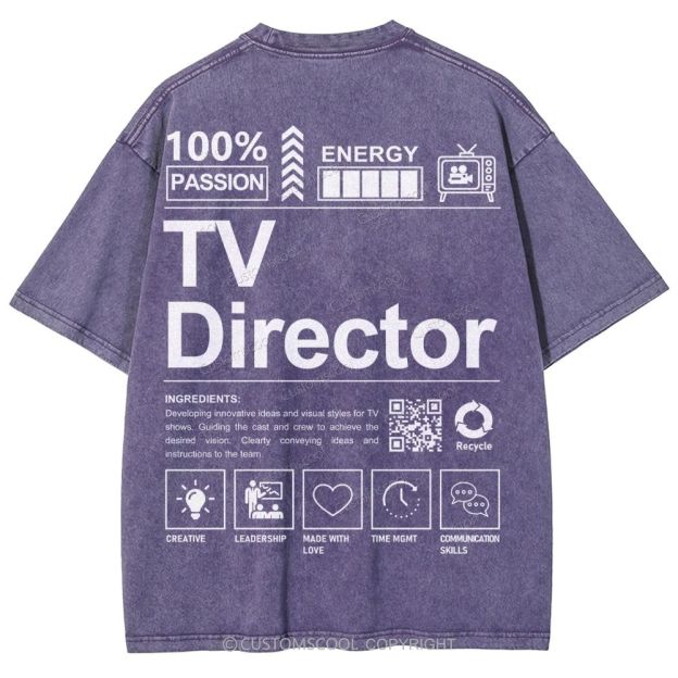 TV Director Unisex Fit Washed T-Shirt
