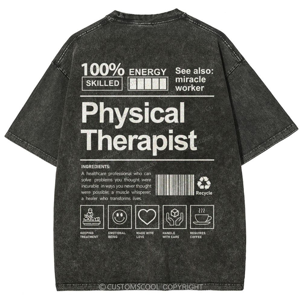 Physical Therapist Unisex Fit Washed T-Shirt Customscool
