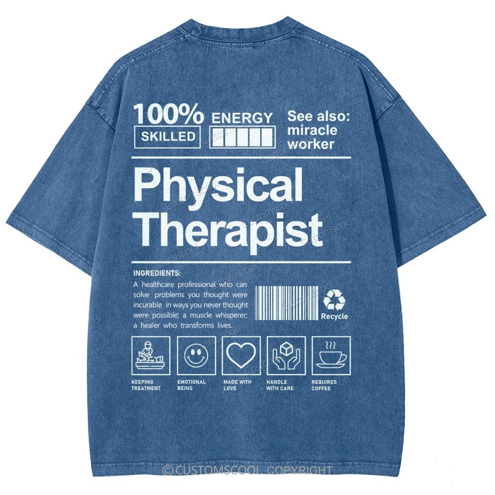 Physical Therapist Unisex Fit Washed T-Shirt Customscool
