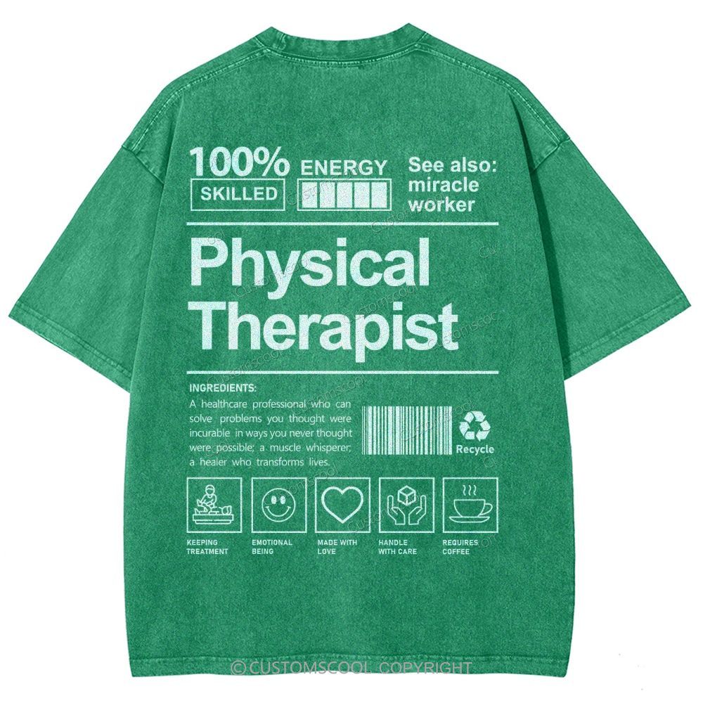 Physical Therapist Unisex Fit Washed T-Shirt Customscool