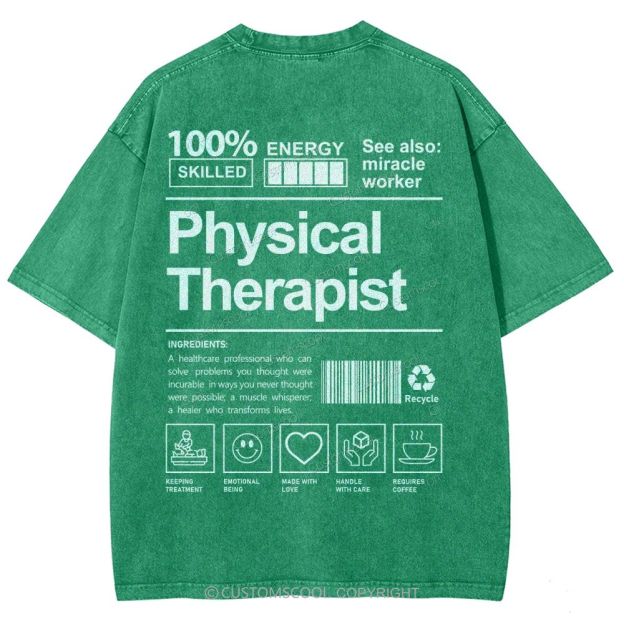 Physical Therapist Unisex Fit Washed T-Shirt Customscool