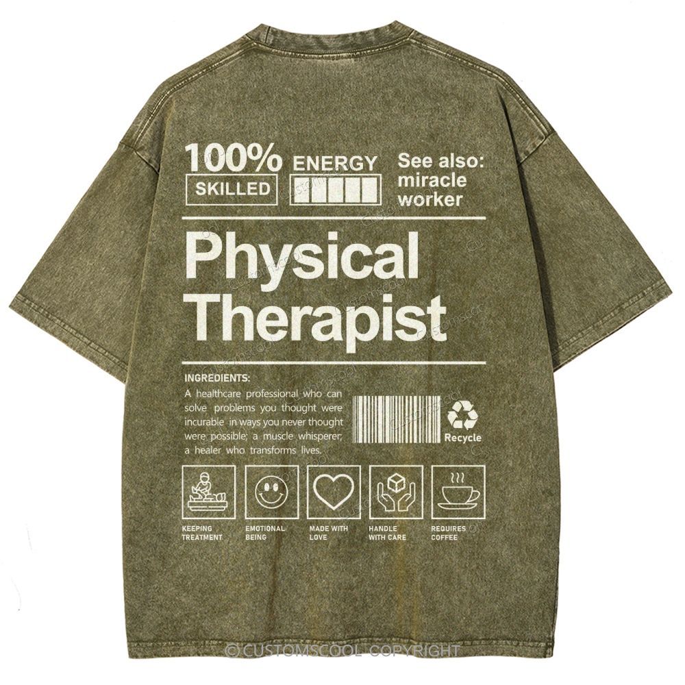 Physical Therapist Unisex Fit Washed T-Shirt Customscool