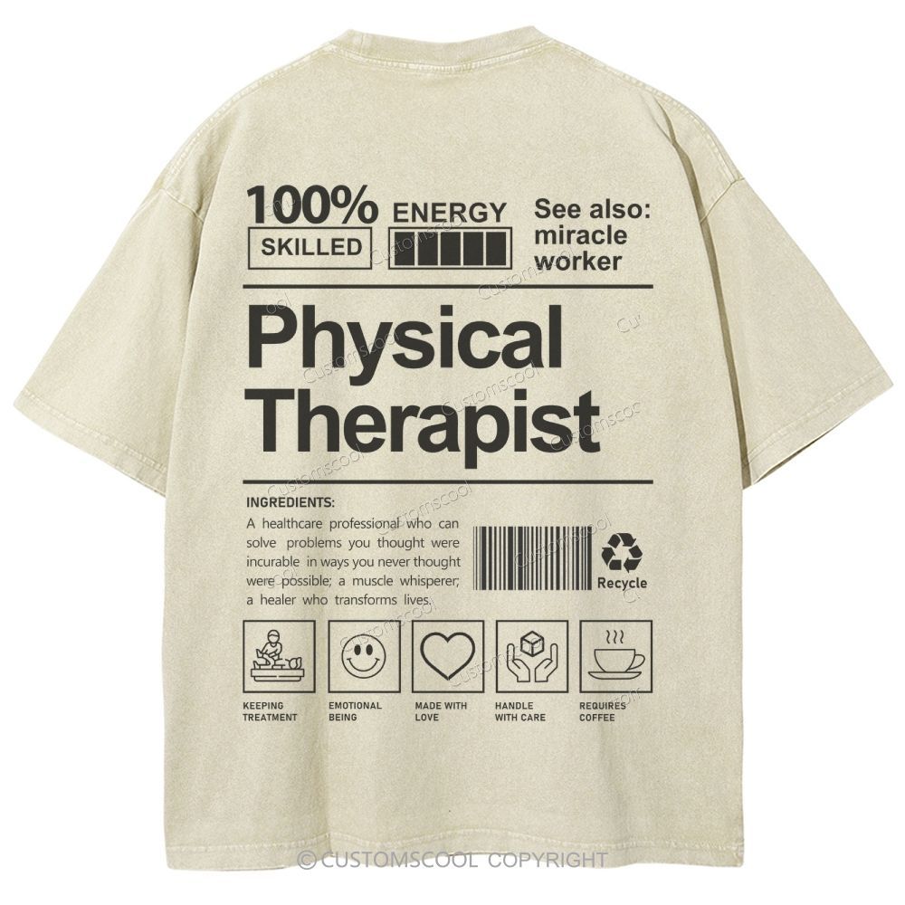 Physical Therapist Unisex Fit Washed T-Shirt Customscool