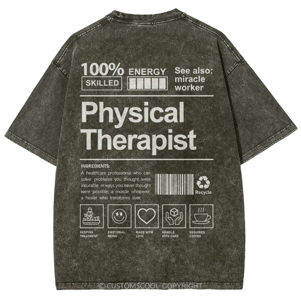 Physical Therapist Unisex Fit Washed T-Shirt Customscool