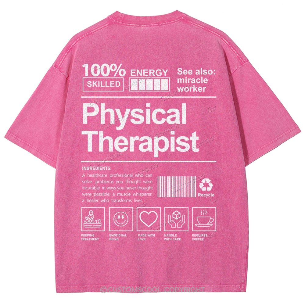 Physical Therapist Unisex Fit Washed T-Shirt Customscool