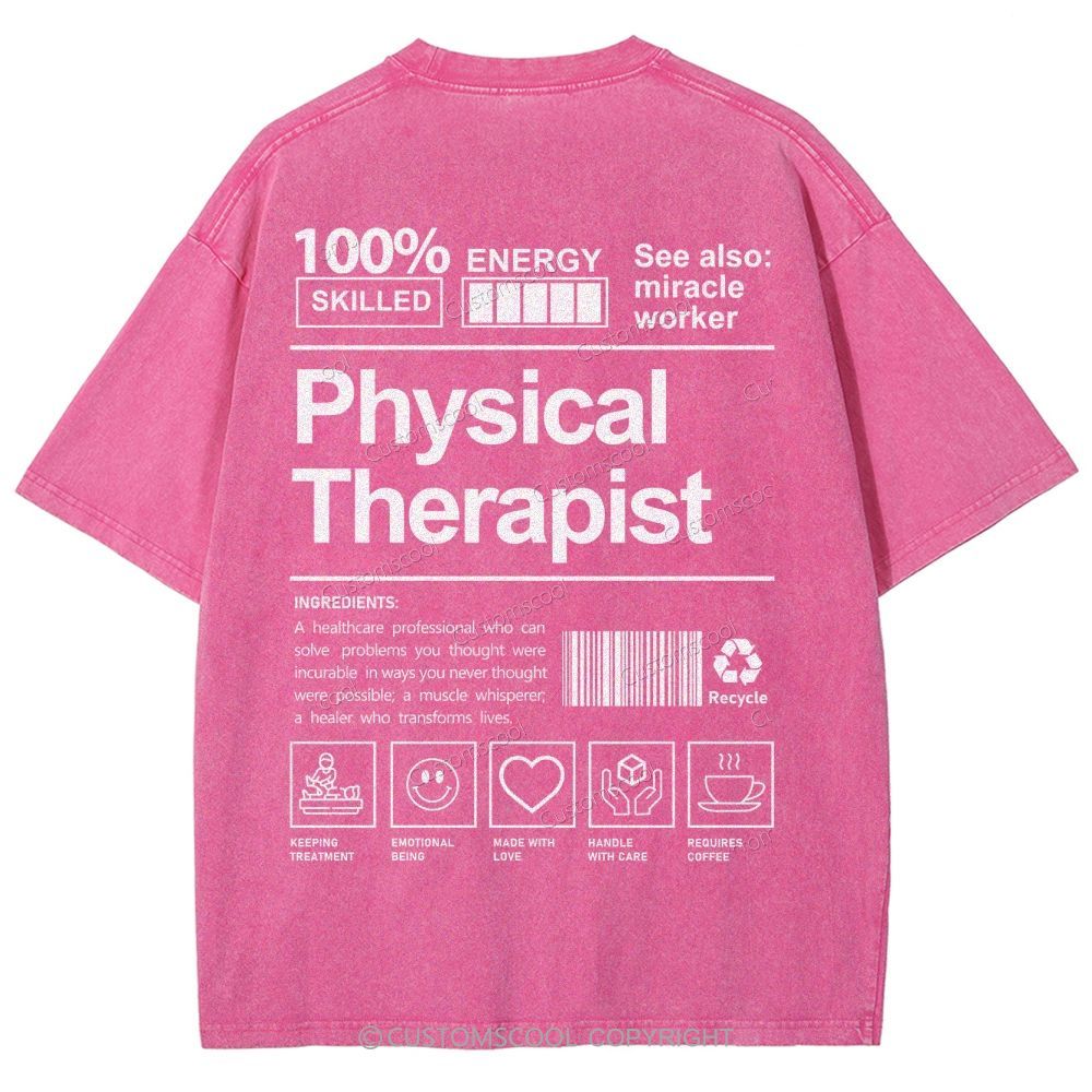 Physical Therapist Unisex Fit Washed T-Shirt Customscool