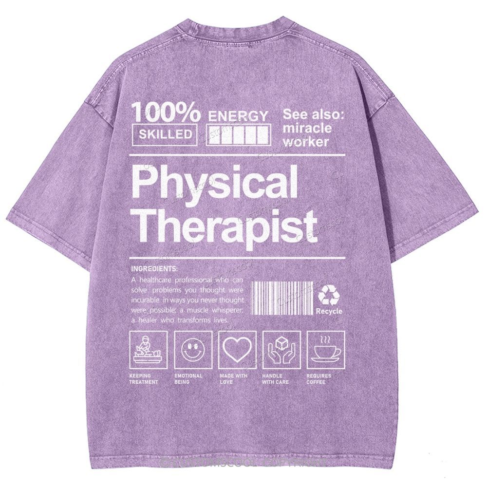 Physical Therapist Unisex Fit Washed T-Shirt Customscool