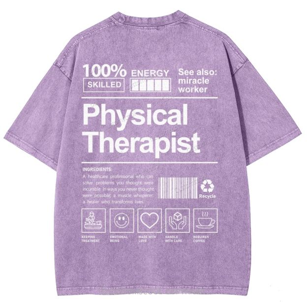 Physical Therapist Unisex Fit Washed T-Shirt Customscool