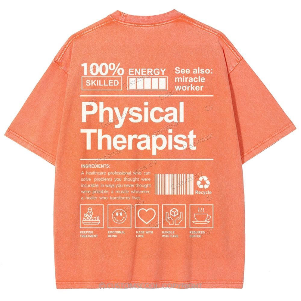 Physical Therapist Unisex Fit Washed T-Shirt Customscool