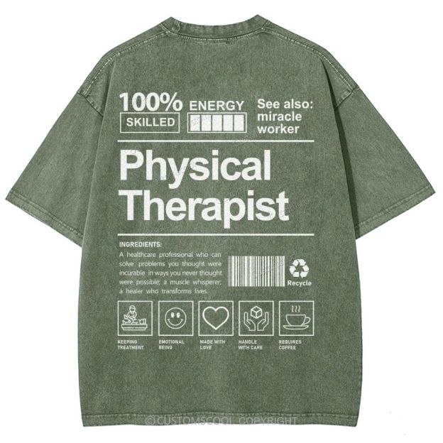 Physical Therapist Unisex Fit Washed T-Shirt Customscool