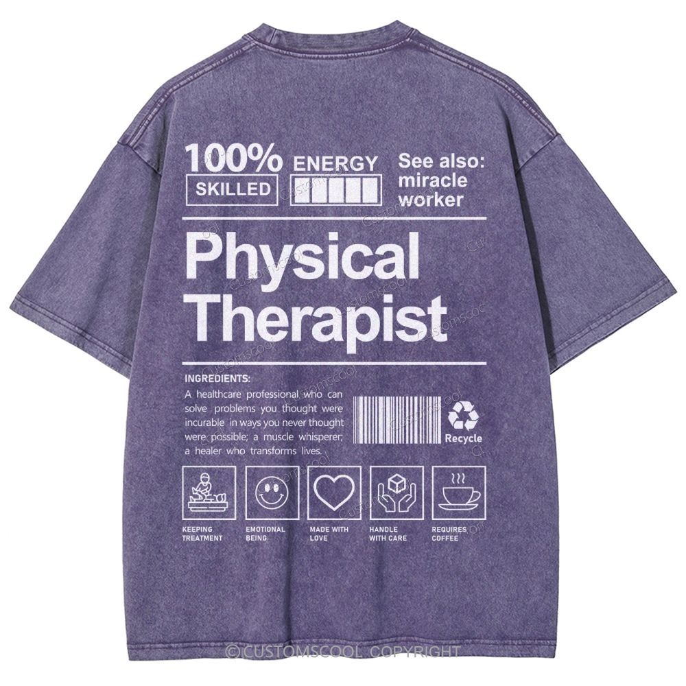 Physical Therapist Unisex Fit Washed T-Shirt Customscool