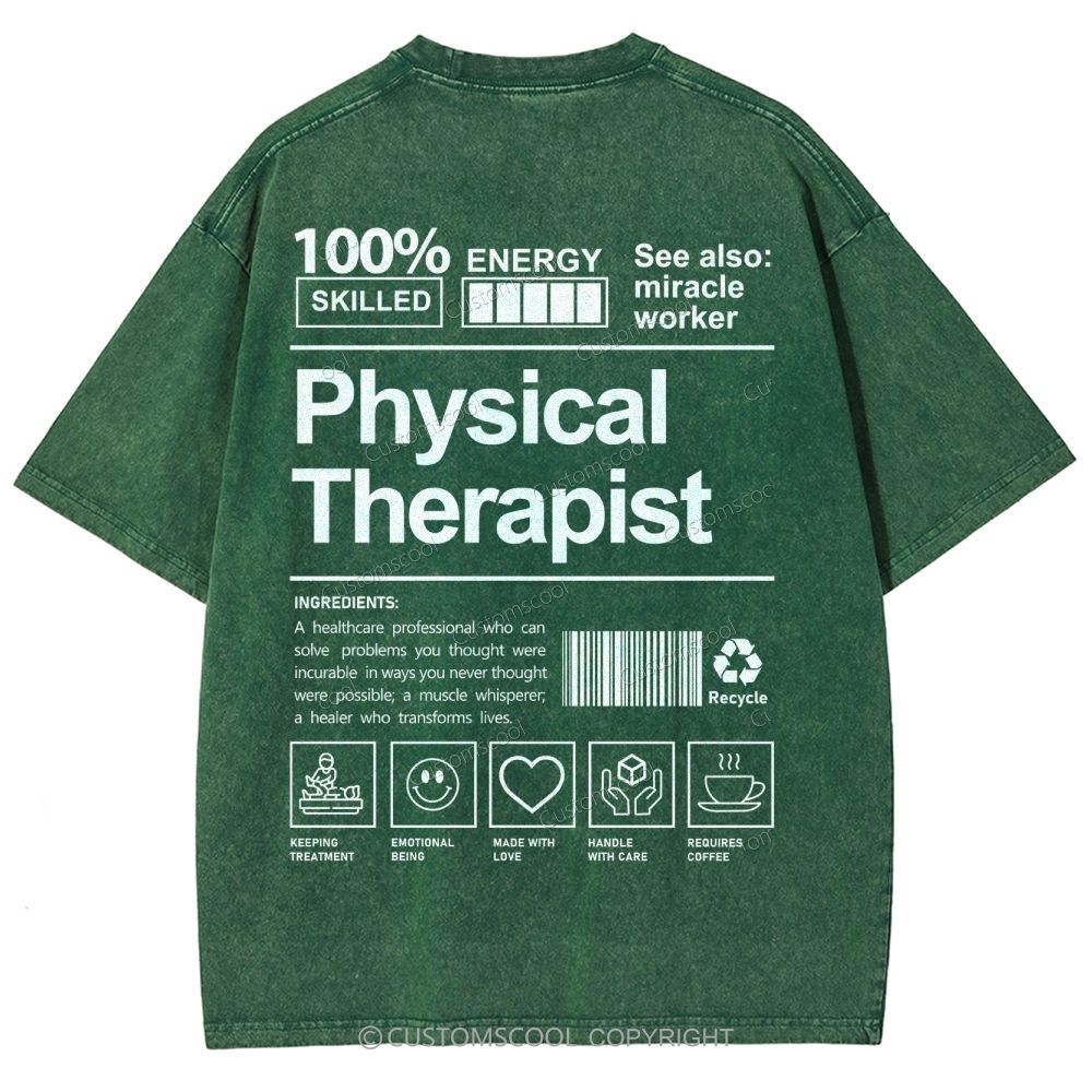 Physical Therapist Unisex Fit Washed T-Shirt Customscool