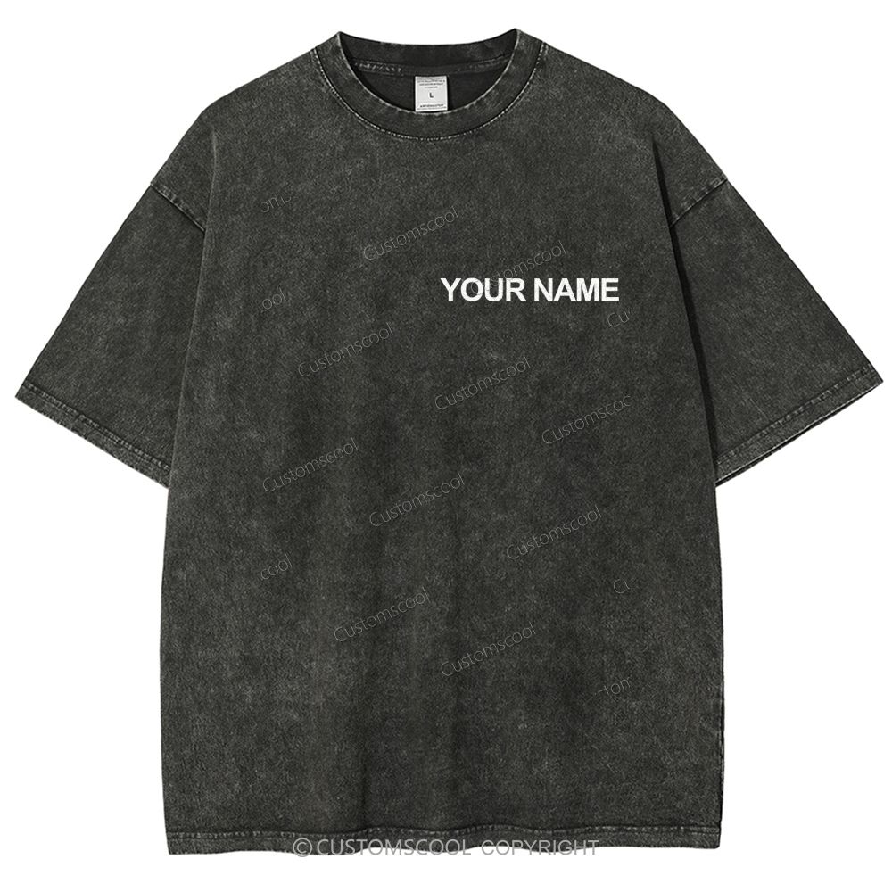 Hair Stylist Addcustom QR Code Name Unisex Fit Washed T-Shirt Customscool