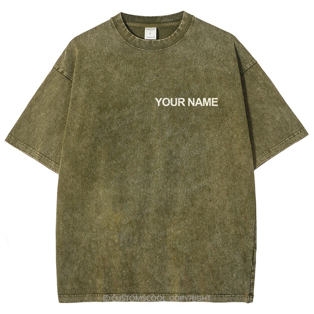Hair Stylist Addcustom QR Code Name Unisex Fit Washed T-Shirt Customscool