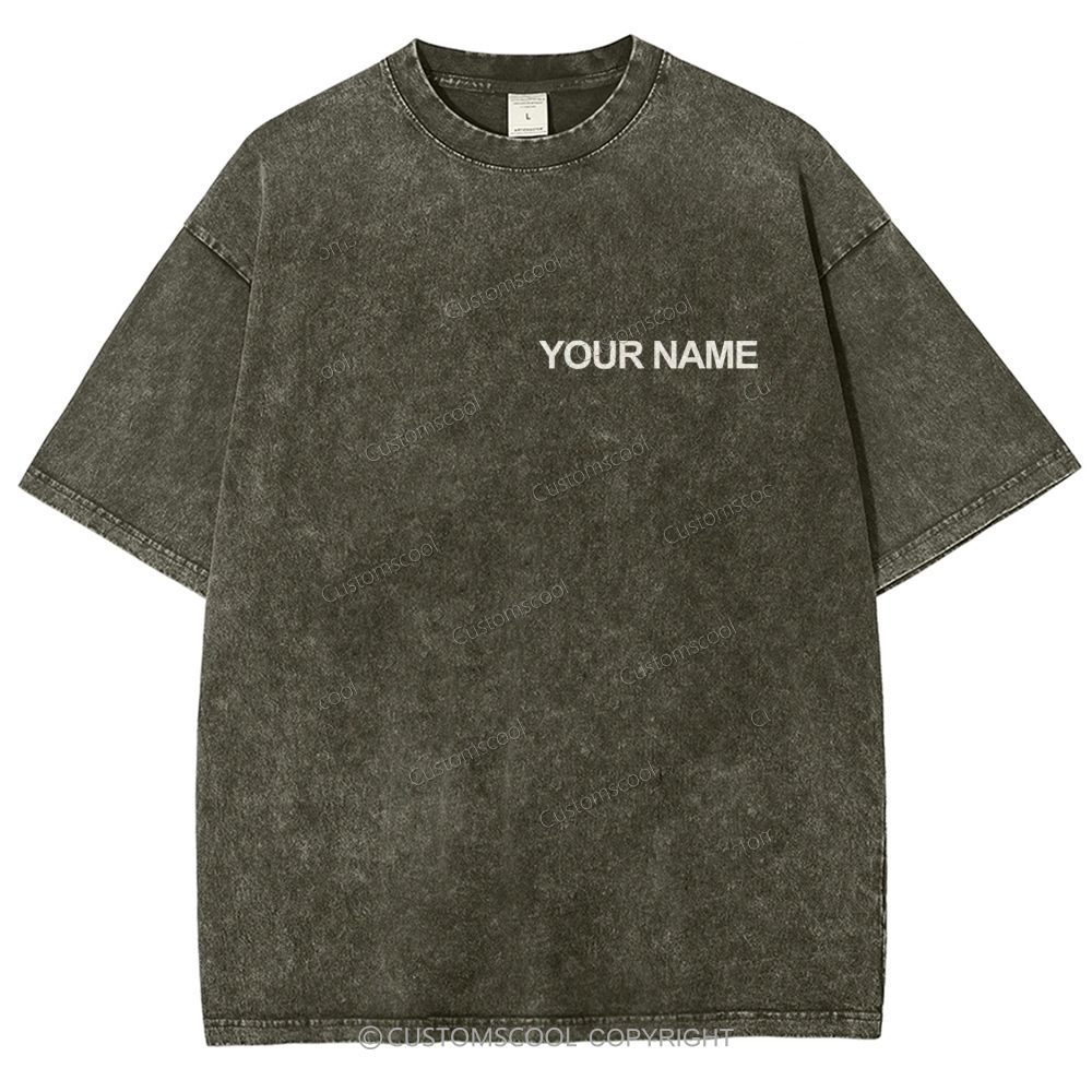 Hair Stylist Addcustom QR Code Name Unisex Fit Washed T-Shirt Customscool
