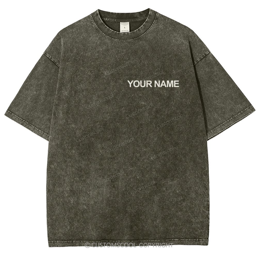 Hair Stylist Addcustom QR Code Name Unisex Fit Washed T-Shirt Customscool