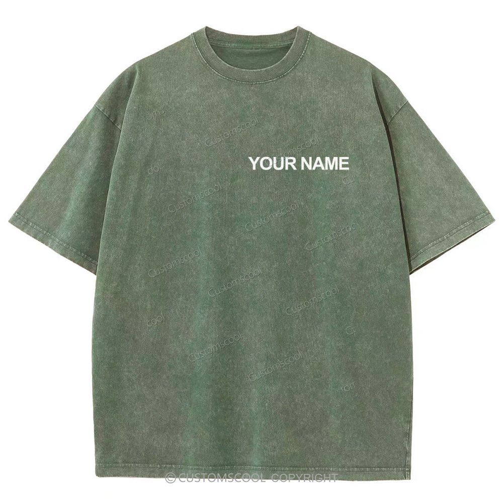 Hair Stylist Addcustom QR Code Name Unisex Fit Washed T-Shirt Customscool