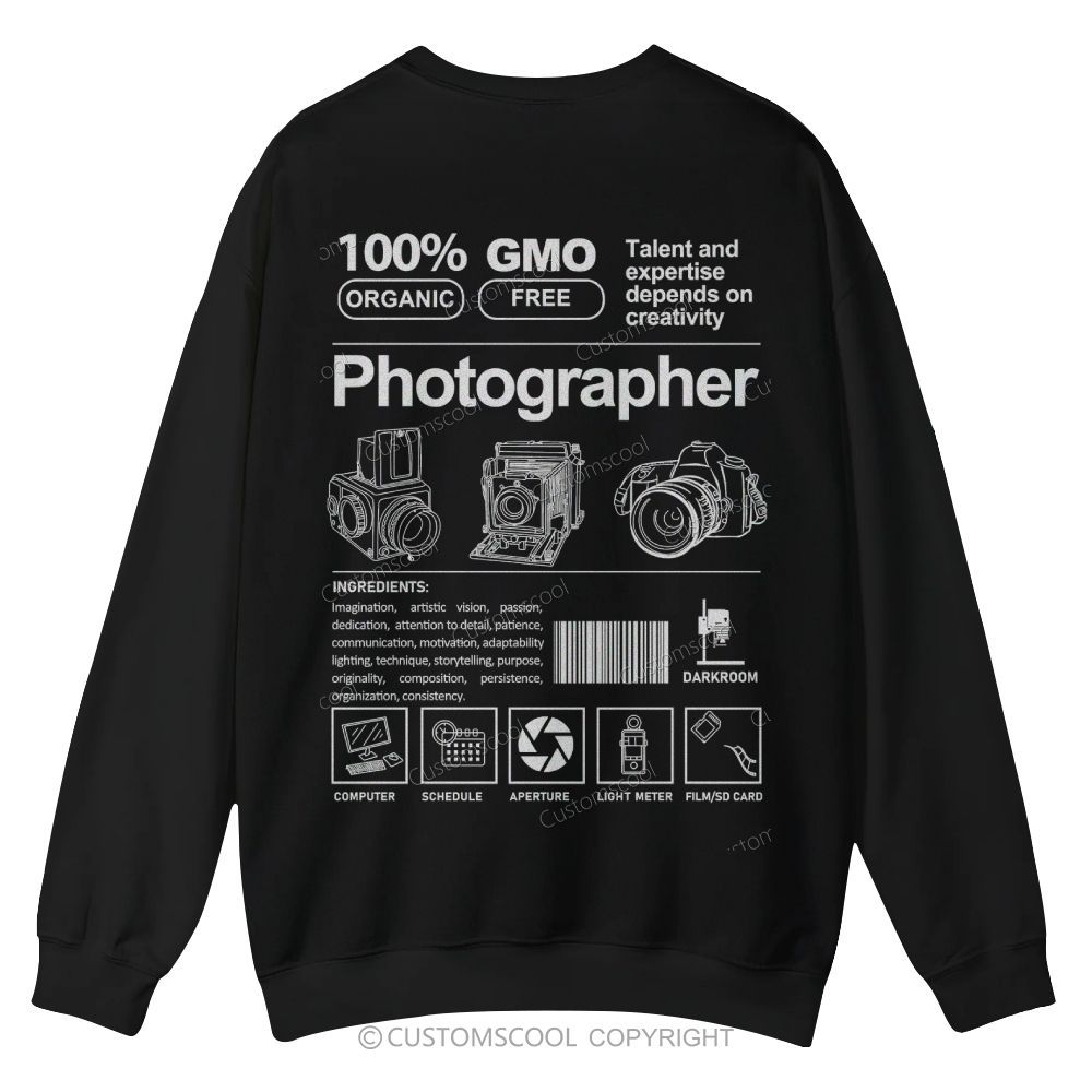 Photographer Casual Crewneck Sweatshirt Customscool