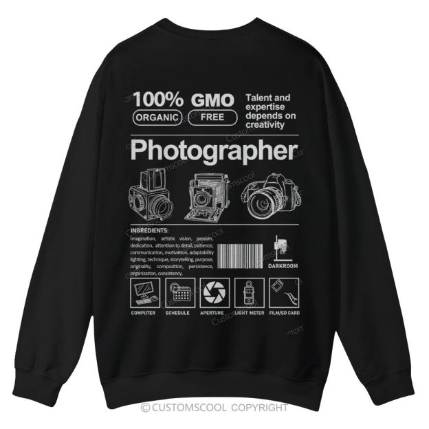 Photographer Casual Crewneck Sweatshirt Customscool