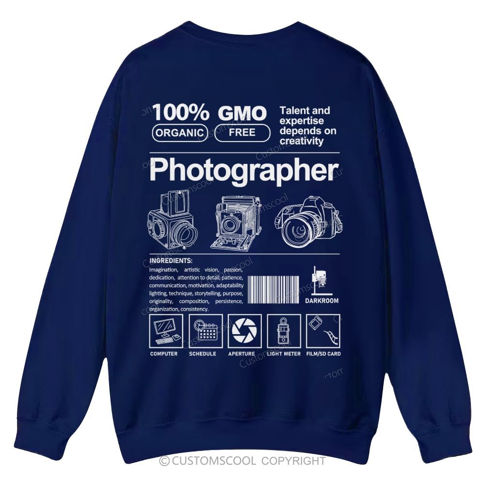 Photographer Casual Crewneck Sweatshirt Customscool