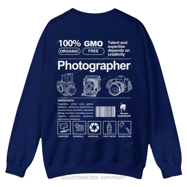 Photographer Casual Crewneck Sweatshirt Customscool