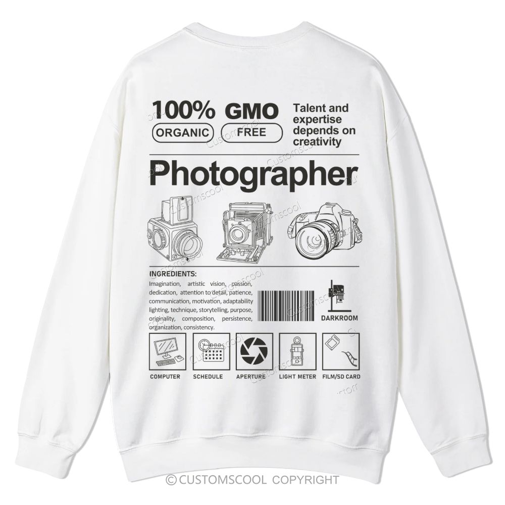 Photographer Casual Crewneck Sweatshirt Customscool