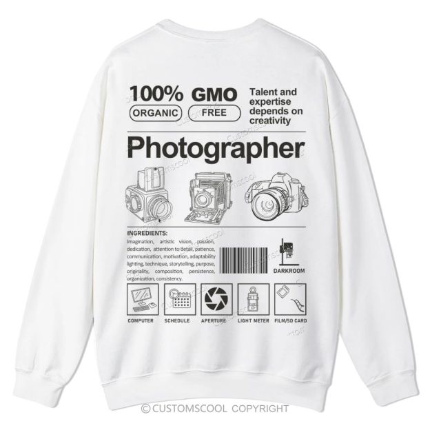 Photographer Casual Crewneck Sweatshirt Customscool