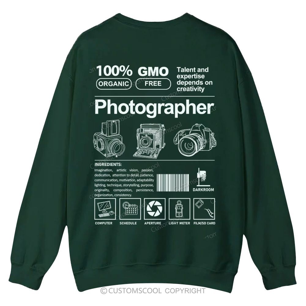 Photographer Casual Crewneck Sweatshirt Customscool