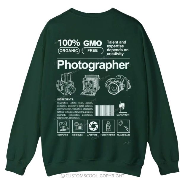 Photographer Casual Crewneck Sweatshirt Customscool