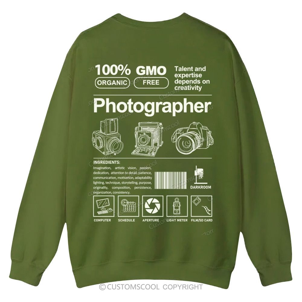 Photographer Casual Crewneck Sweatshirt Customscool