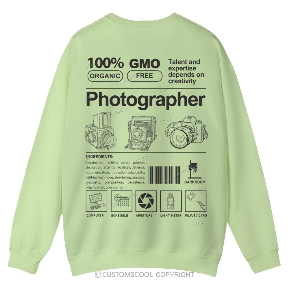 Photographer Casual Crewneck Sweatshirt Customscool