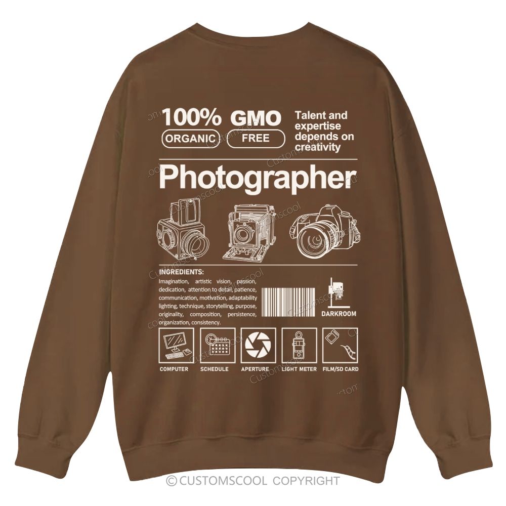 Photographer Casual Crewneck Sweatshirt Customscool