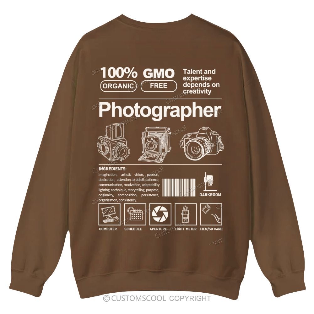 Photographer Casual Crewneck Sweatshirt Customscool
