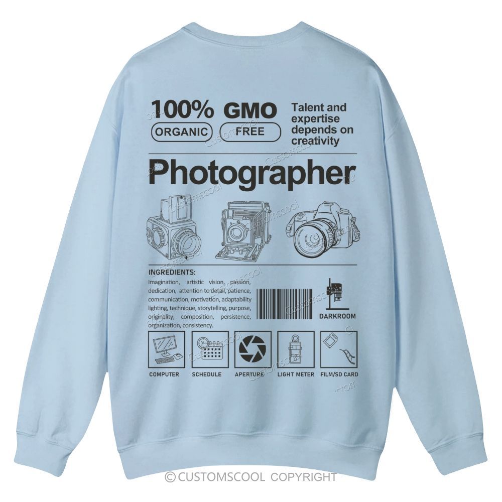 Photographer Casual Crewneck Sweatshirt Customscool