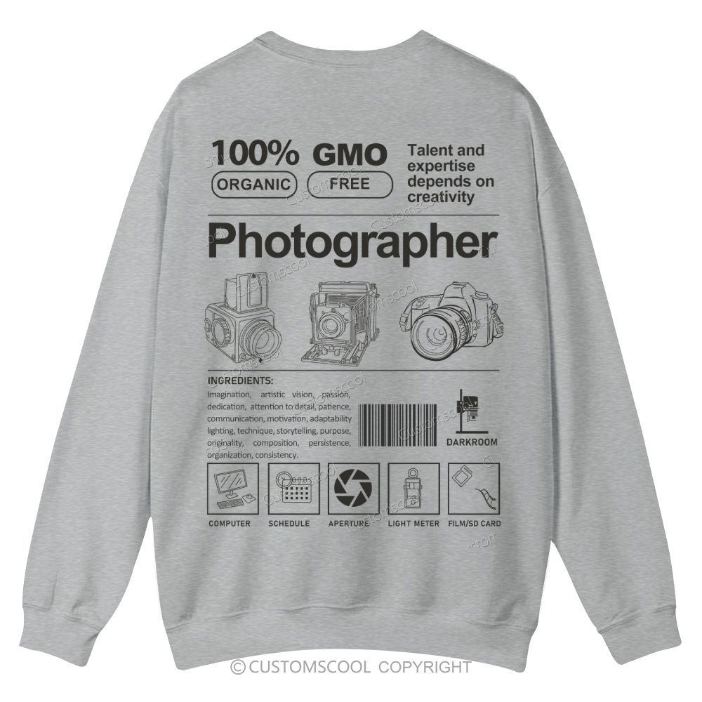 Photographer Casual Crewneck Sweatshirt Customscool