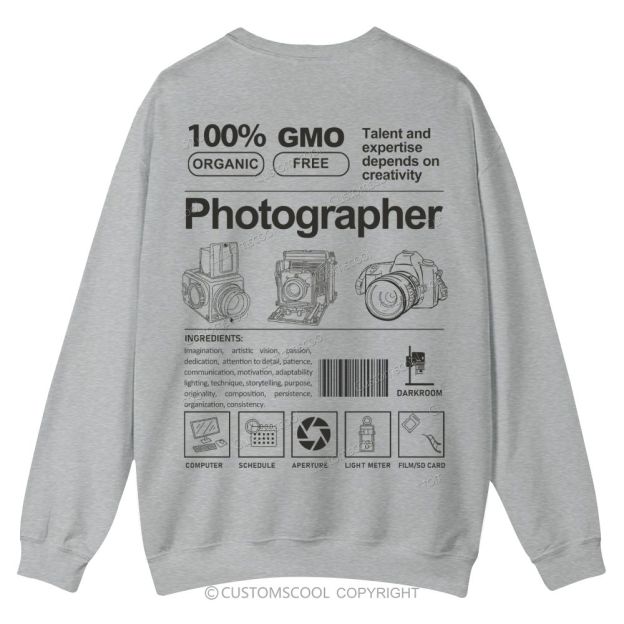 Photographer Casual Crewneck Sweatshirt Customscool