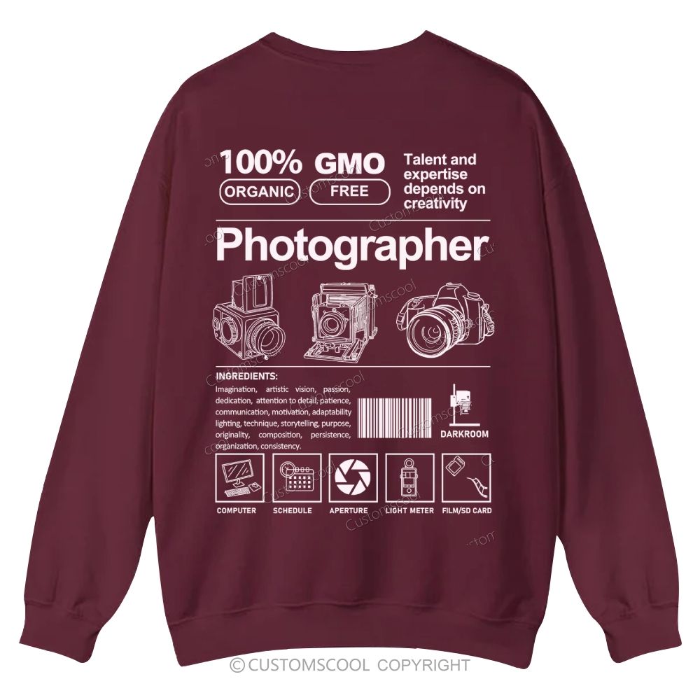 Photographer Casual Crewneck Sweatshirt Customscool