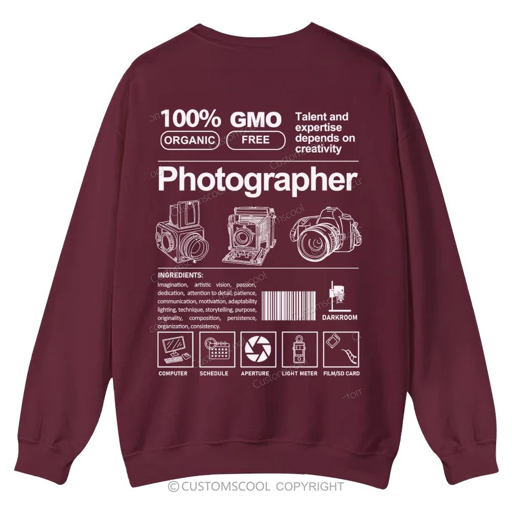 Photographer Casual Crewneck Sweatshirt Customscool