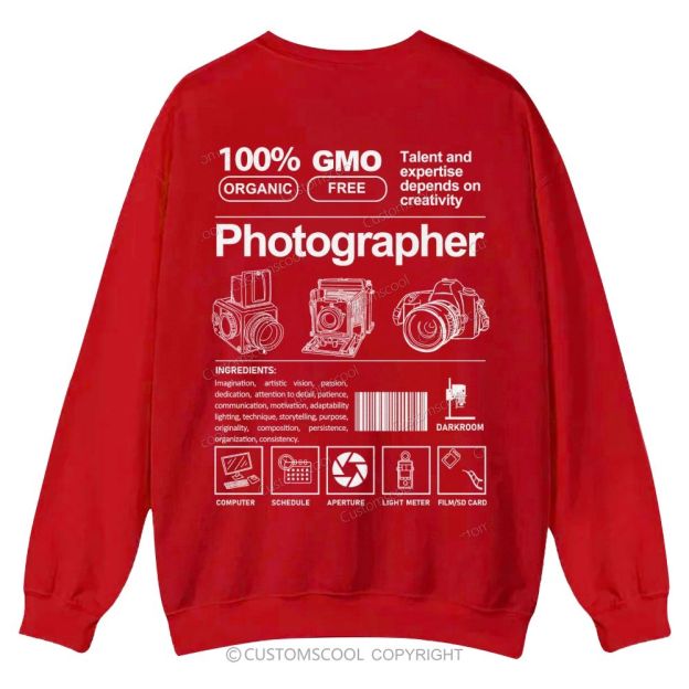 Photographer Casual Crewneck Sweatshirt Customscool