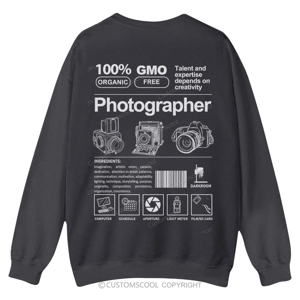 Photographer Casual Crewneck Sweatshirt Customscool