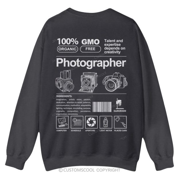 Photographer Casual Crewneck Sweatshirt Customscool
