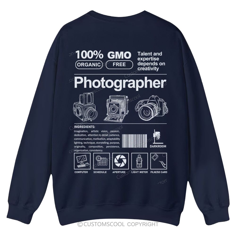 Photographer Casual Crewneck Sweatshirt Customscool