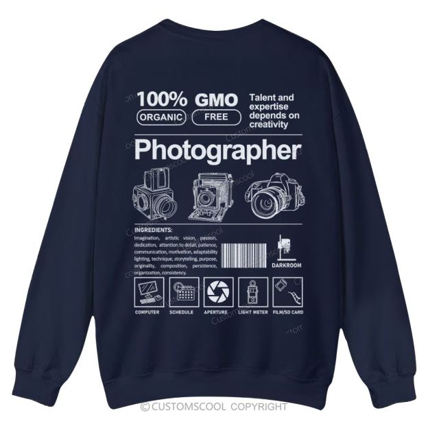 Photographer Casual Crewneck Sweatshirt Customscool