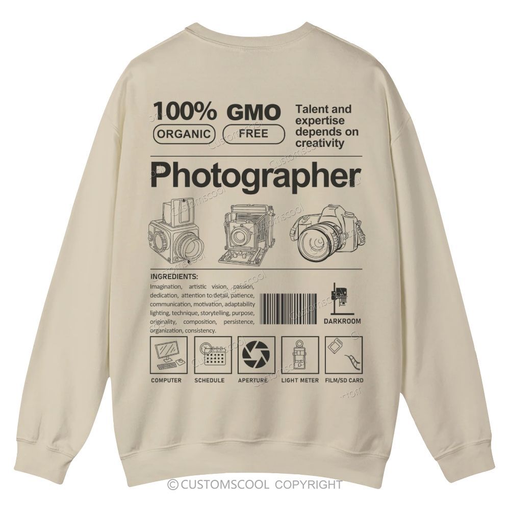 Photographer Casual Crewneck Sweatshirt Customscool