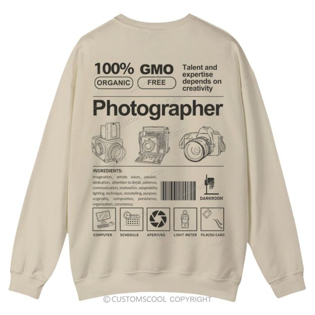Photographer Casual Crewneck Sweatshirt Customscool