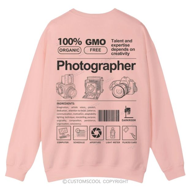 Photographer Casual Crewneck Sweatshirt Customscool