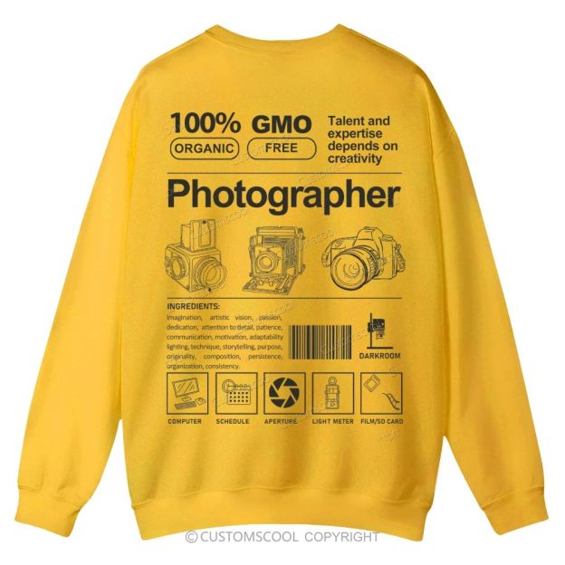 Photographer Casual Crewneck Sweatshirt Customscool