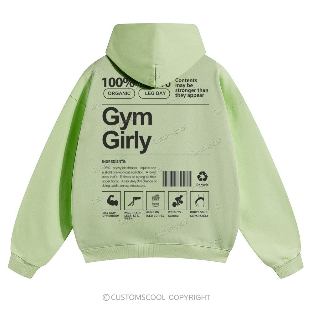 Gym Girly Solid Color Hoodie Customscool