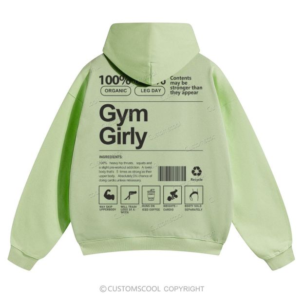 Gym Girly Solid Color Hoodie Customscool